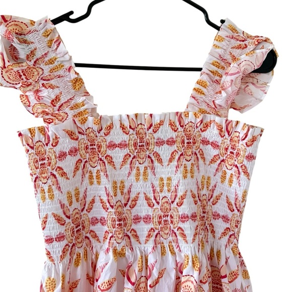 Hill House Elizabeth Mini Nap Dress in Orange Shell Mosaic - Picture 3 of 8